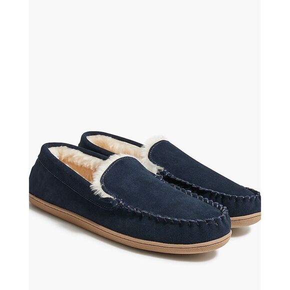 NEW J. Crew Suede scuff slippers size 10 Navy Blue - Picture 1 of 10